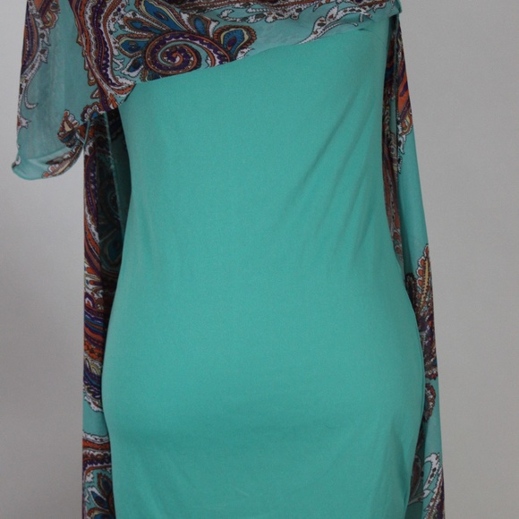 BAILEY BLUE Teal & Purple Paisley Halter Dress - Picture 7 of 8